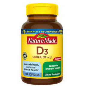 nature made, vitamin d3 1000 iu (25 mcg), supplement for bone, teeth, muscle and immune health support, 300 softgels
