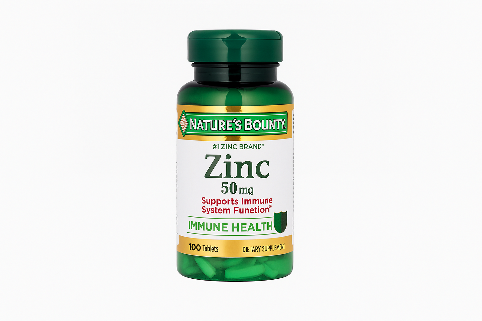 nature’s bounty, zinc 50mg | immune system, skin, & antioxidant health support | contributes to dna formation | vegetarian, non gmo, gluten free | 100 caplets, 1 serving per day for daily health